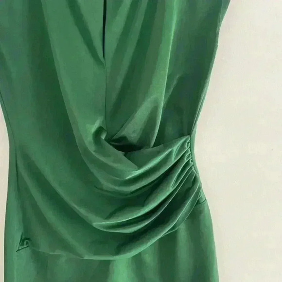 NEW YORK & CO Royal Green Dress Blouse Silhouette - Picture 3 of 5